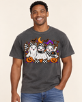 Boo Crew racing ghost Halloween graphic tee on Comfort Colors