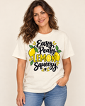 Easy Peasy Lemon Squeezy graphic tee on Comfort Colors