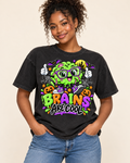 Brains Are Cool Halloween teacher graphic tee on Comfort Colors